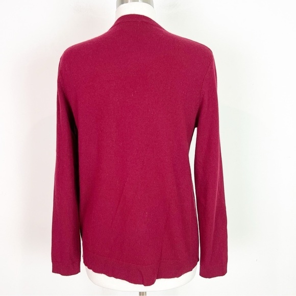 THE KOOPLES BURGUNDY RED V-NECK SWEATER SILVER METAL BAR DETAIL WOMENS MEDIUM - Picture 4 of 7